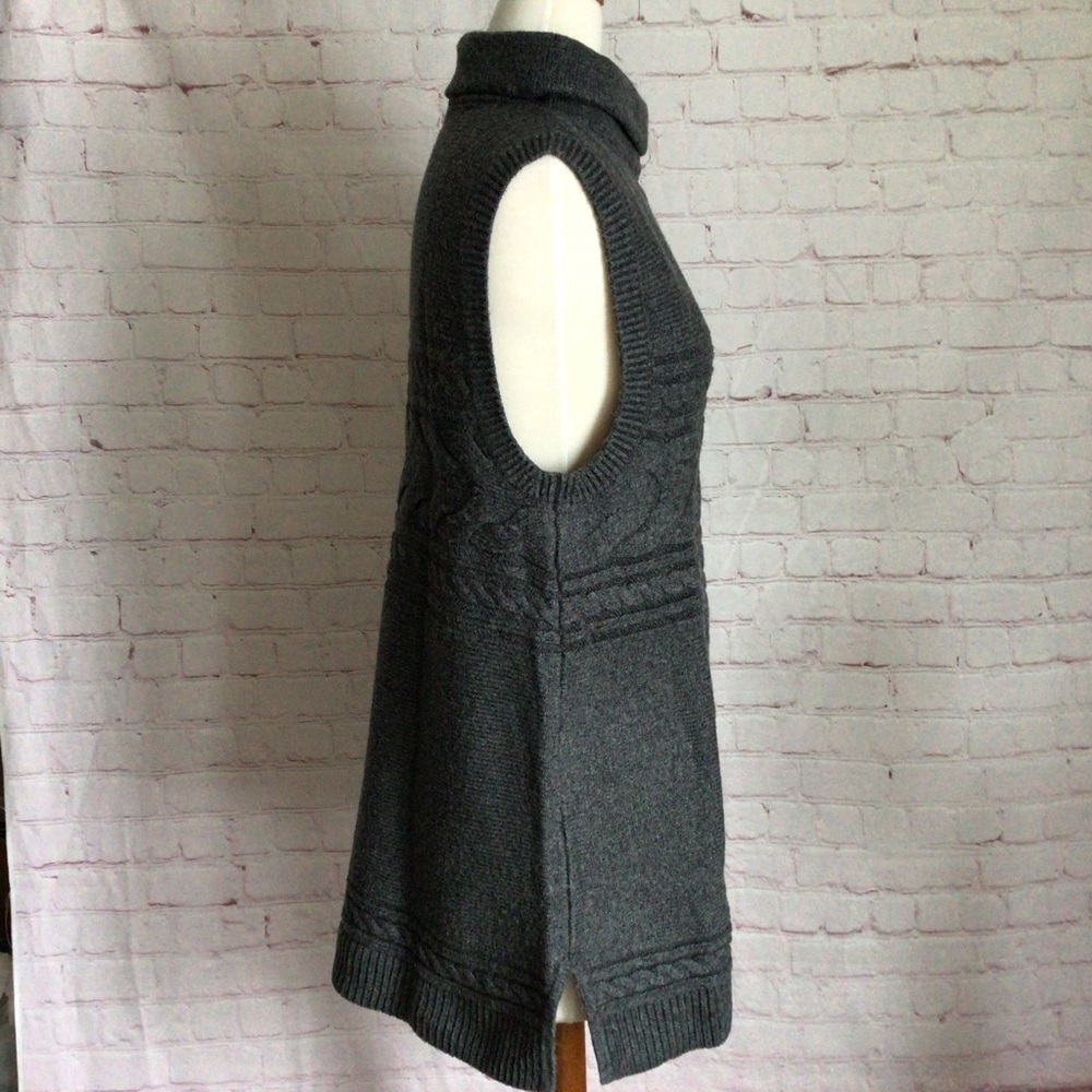 Talbots Gray Sleeveless Turtleneck Sweater Dress - Size Small - Picture 4 of 7